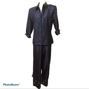 Sag Harbor | Navy Blue Ankle Pants Suit